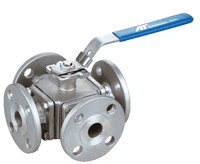 A-T Controls 4-Way Ball Valve, 43 Series